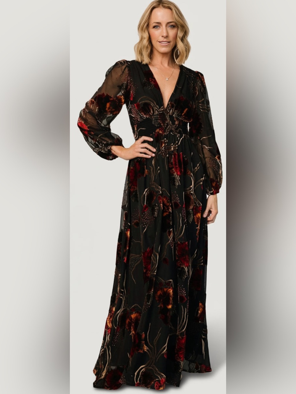 Baltic Born Mikla Maxi Dress Black Multi NWT L